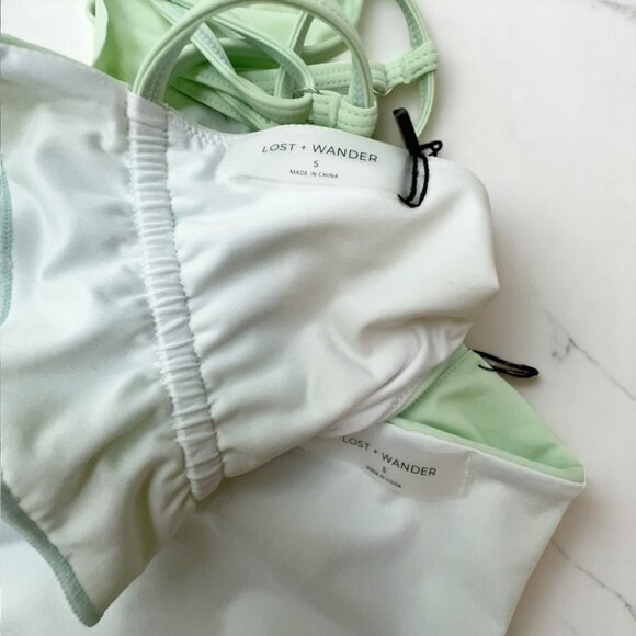 NWT Lost&Wander Sage for Days Ruffle Top & High Waisted Bottom Bikini Swimsuit - Picture 7 of 7